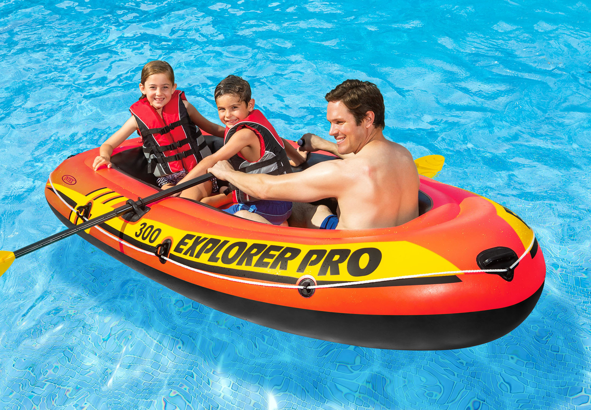 Roeiboot set EXPLORER PRO 300 (244x117x36cm) - oranje - Afbeelding 2