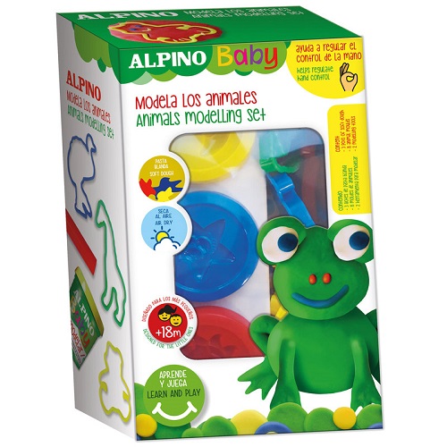 Alpino Baby Boetseerklei - 3 potjes x 85gr + accessoires