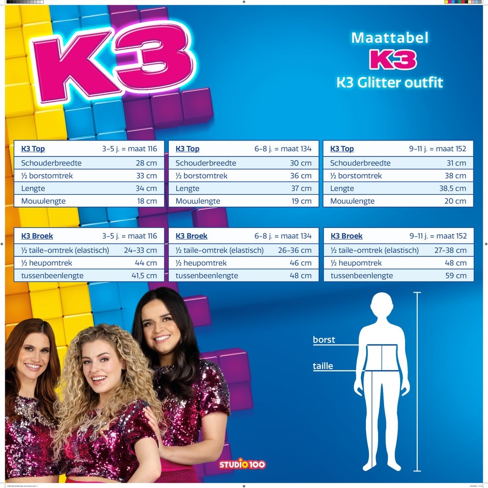 K3 - Verkleedpak Glitter roze (9-11jaar) - Afbeelding 2