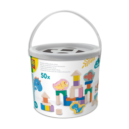 SES Creative - Houten bouwblokken "Dino's" in ton 50st