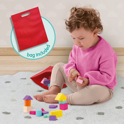 SES Creative - Houten bouwblokken unicorn 52st. - Afbeelding 3