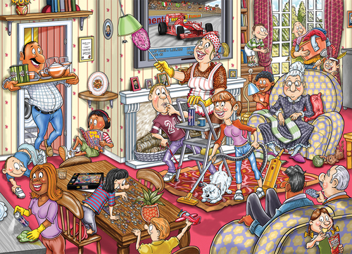 Wasgij Retro Mystery 10 - De Voorjaars - schoonmaak! (1000 stukjes) - Afbeelding 4