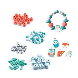Djeco 450 Houten Parels en figuurtjes
