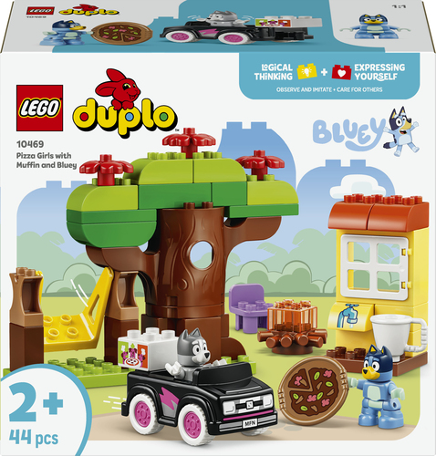 LEGO DUPLO - Bluey Pizzameisjes met Muffin en Bluey Educatief Speelgoed voo