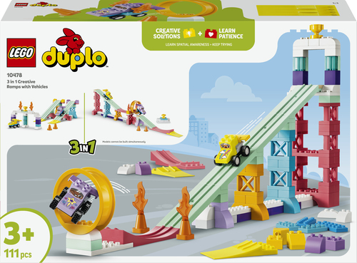 LEGO DUPLO - Stad 3-in-1 Creatieve Hellingen met Voertuigen - Auto Speelgoe