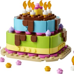 LEGO Verjaardagstaart Tafeldecoratie met Speelgoed Taart, Bloemen en Versie