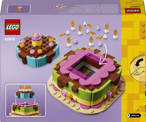LEGO Verjaardagstaart Tafeldecoratie met Speelgoed Taart, Bloemen en Versie - Afbeelding 3