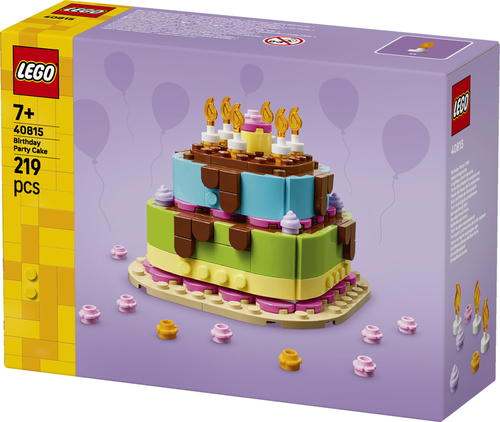 LEGO Verjaardagstaart Tafeldecoratie met Speelgoed Taart, Bloemen en Versie - Afbeelding 5