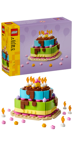 LEGO Verjaardagstaart Tafeldecoratie met Speelgoed Taart, Bloemen en Versie - Afbeelding 10