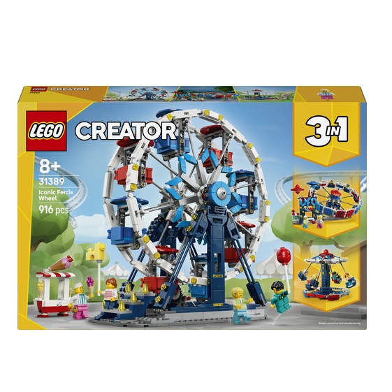 LEGO Creator 3in1 - Klassiek Reuzenrad, UFO-attractie en Zweefmolen 31389