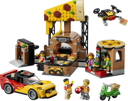 LEGO City - Pizzacentrale met Voertuigen Pizza 60496 - Afbeelding 2