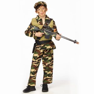 Kostuum Action Force met pet en accessoires – maat 128