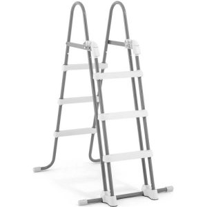 Intex Zwembadladder Krystal Clear (aluminium) – 110 cm (grijs/wit)