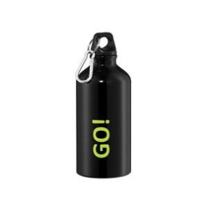 Pagna Drinkfles “Go” met karabijnhaak (500ml) – zwart/lichtgroen