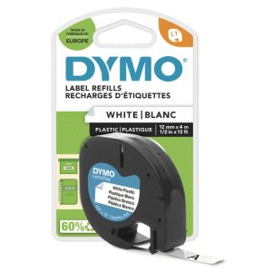 DYMO LetraTag – Label Tape 12mm x 4m (PVC) zwart op wit