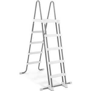 Intex Zwembadladder Krystal Clear (aluminium) – 132cm (grijs/wit)