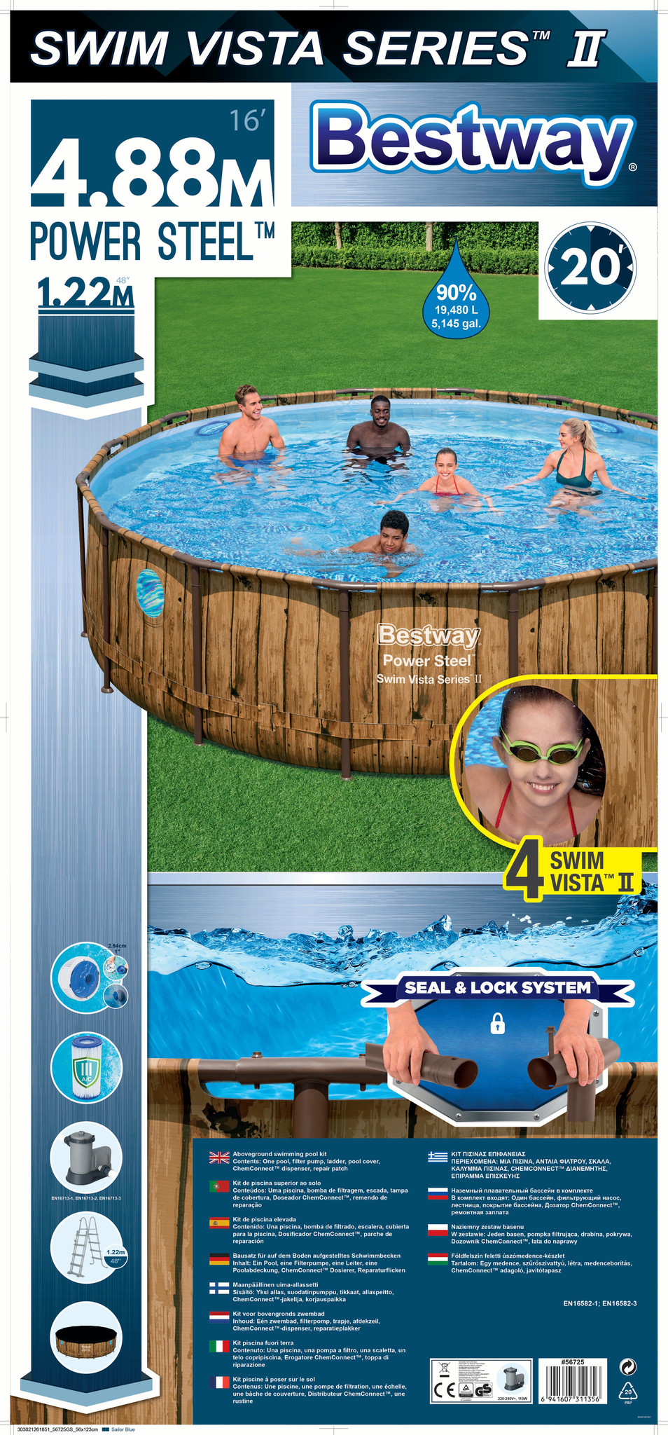 Power Steel Pool Set (Ø488x122cm) - Afbeelding 8