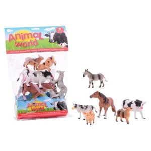 Animal World Boerderijdieren in zak – 6stuks