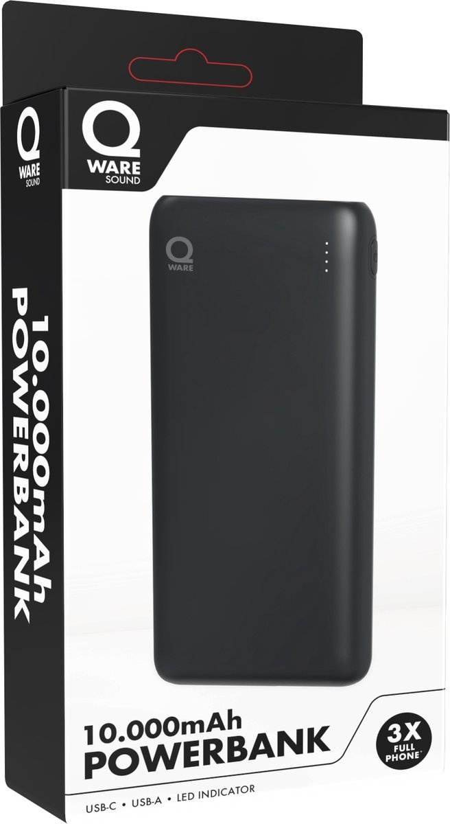 Qware Sound Powerbank 10.000 mAh - 1 exemplaar - Afbeelding 3