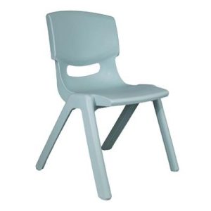 Stoeltje PVC dusty blue – licht blauw – stevig -zithoogte 28cm