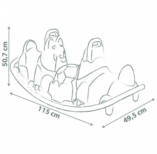 Smoby Life - Schommelwip - Dogs Rocker (Groen) - Afbeelding 3
