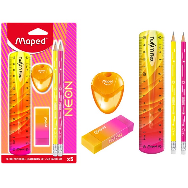 Maped - Stationery set "NEON" - 4delig