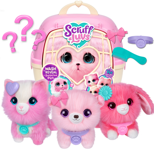 Scruff a Luvs - Roze Mystery Knuffel in Draagmand