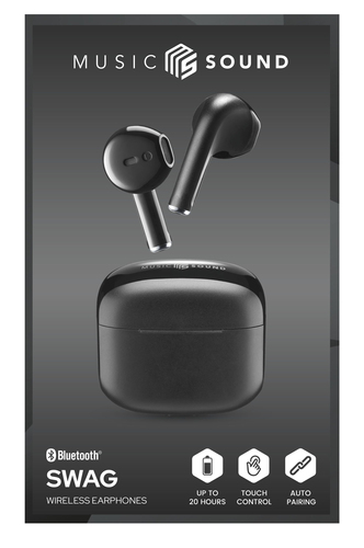 cellularline music sound swag in ear hoofdtelefoon zwart - Afbeelding 3