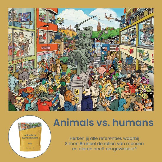 Puzzle in a bag : Animals vs humans - Afbeelding 3