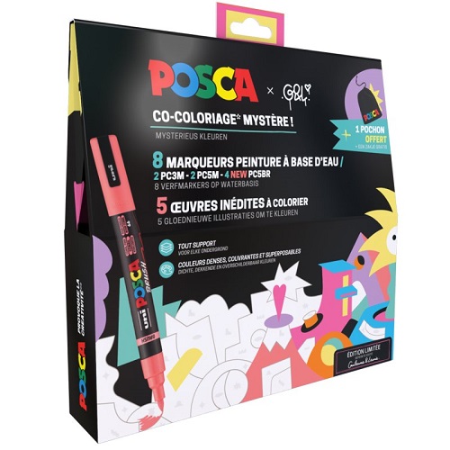 posca assortiment 8 markers + illustraties