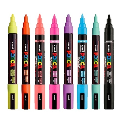 posca assortiment 8 markers + illustraties - Afbeelding 2