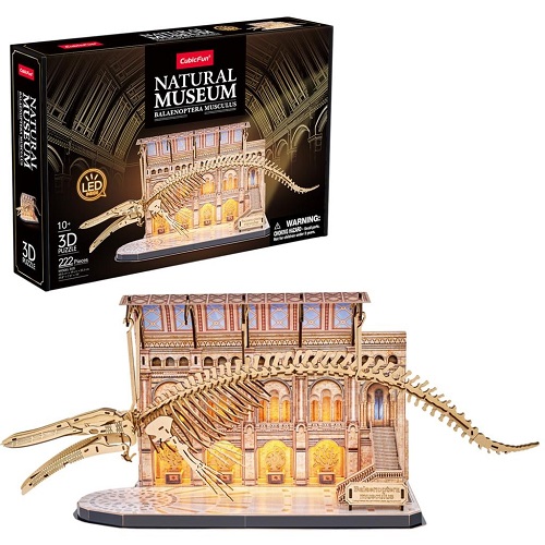 Cubic Fun 3d Puzzel - Natural Museum Blauwe Vinvis LED (222 Stukjes)