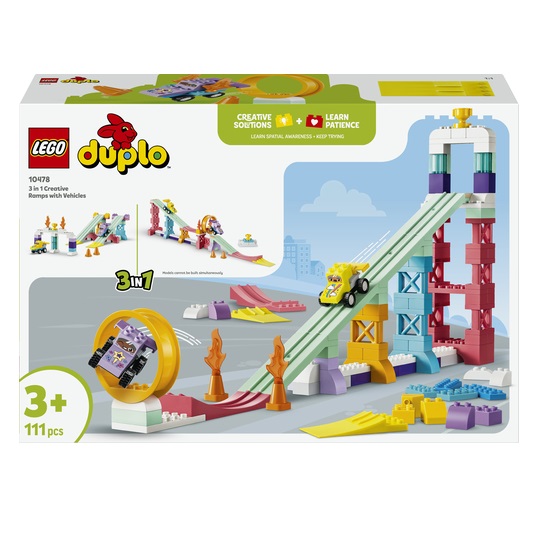 LEGO DUPLO - Stad 3-in-1 Creatieve Hellingen met Voertuigen - Auto Speelgoe