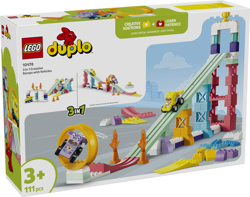 LEGO DUPLO - Stad 3-in-1 Creatieve Hellingen met Voertuigen - Auto Speelgoe - Afbeelding 6