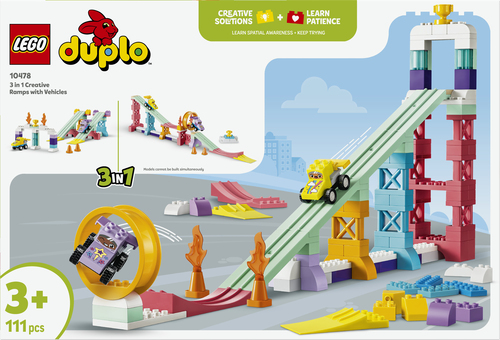 LEGO DUPLO - Stad 3-in-1 Creatieve Hellingen met Voertuigen - Auto Speelgoe - Afbeelding 8