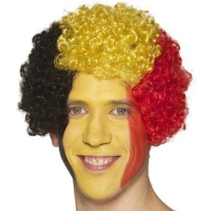 Rode Duivels pruik Belgische kleuren