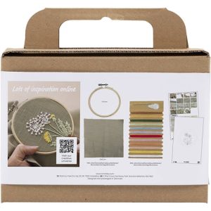 Mini Hobbyset Borduurwerk, Borduurframe, dusty groen, 1 doos
