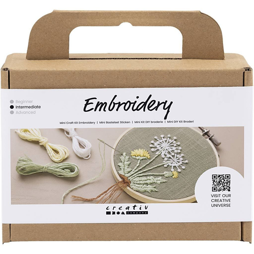 Mini Hobbyset Borduurwerk, Borduurframe, dusty groen, 1 doos - Afbeelding 4