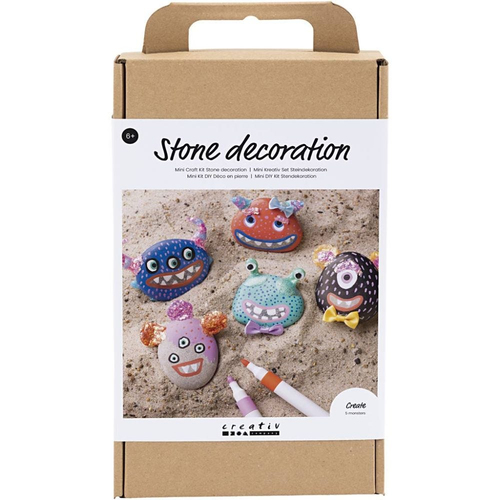 Hobbyset Steendecoratie, Monster, diverse kleuren, 1 doos