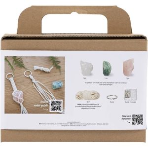 Mini Hobbyset Macramé, Sleutelhangers, mat transparant, dusty groen, zacht