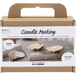Mini Hobbyset Kaarsen Maken, Sojakaarsen in oesterschelpen, off white, 1 do
