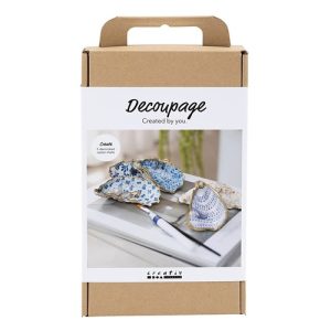 Hobbyset Decoupage, Oesterschelpen, blauw, 1 doos