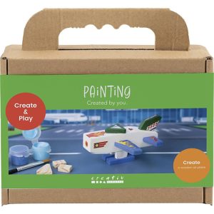 Mini Hobbyset Schilderen, Vliegtuig, blauw/groen harmonie, 1 doos