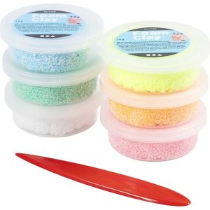 Foam Clay®, glitter, pastelkleuren, 84 gr, 6×14 gr/ 1 doos