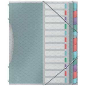 Sorteermap “Colour Ice” PP/A4 met 12 tabbladen – assorti