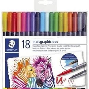Staedtler Brushpen Marsgraphic Duo 0,5-6mm – 18stuks