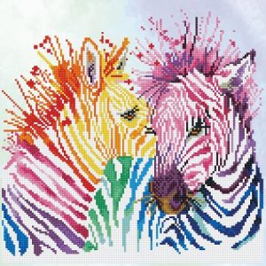 Diamond Dotz – Rainbow zebras 40x40cm
