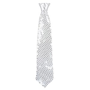 Stropdas Spangles – 40cm – Zilver