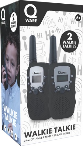 Qware Walkie Talkie Set - Zwart - Afbeelding 2