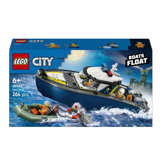 LEGO City Achtervolging met Politieboot Drijvend Boot Speelgoed voor Kinder